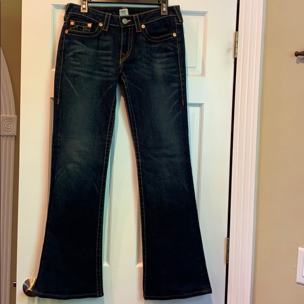 True religion dark wideleg jeans. Sz 30. Grt shape